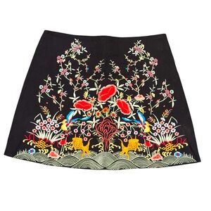 Zara Embroidered Floral Mini Skirt